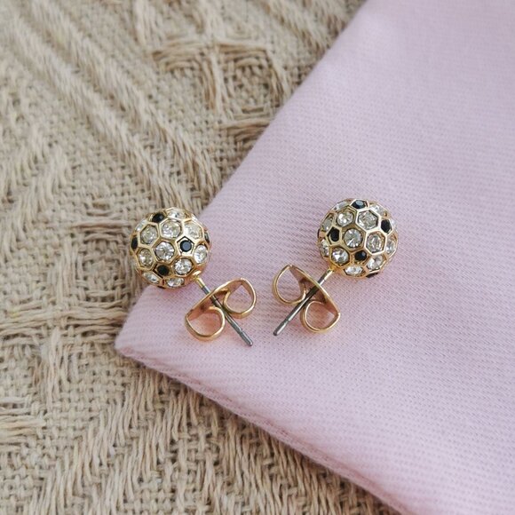 Kate Spade - On The Ball Black Multi Stud Earrings Gold - Picture 4 of 4